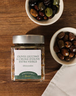 Olives leccino dénoyautées à l'huile d'olive extra vierge - 280 g - Emozioni Gourmet