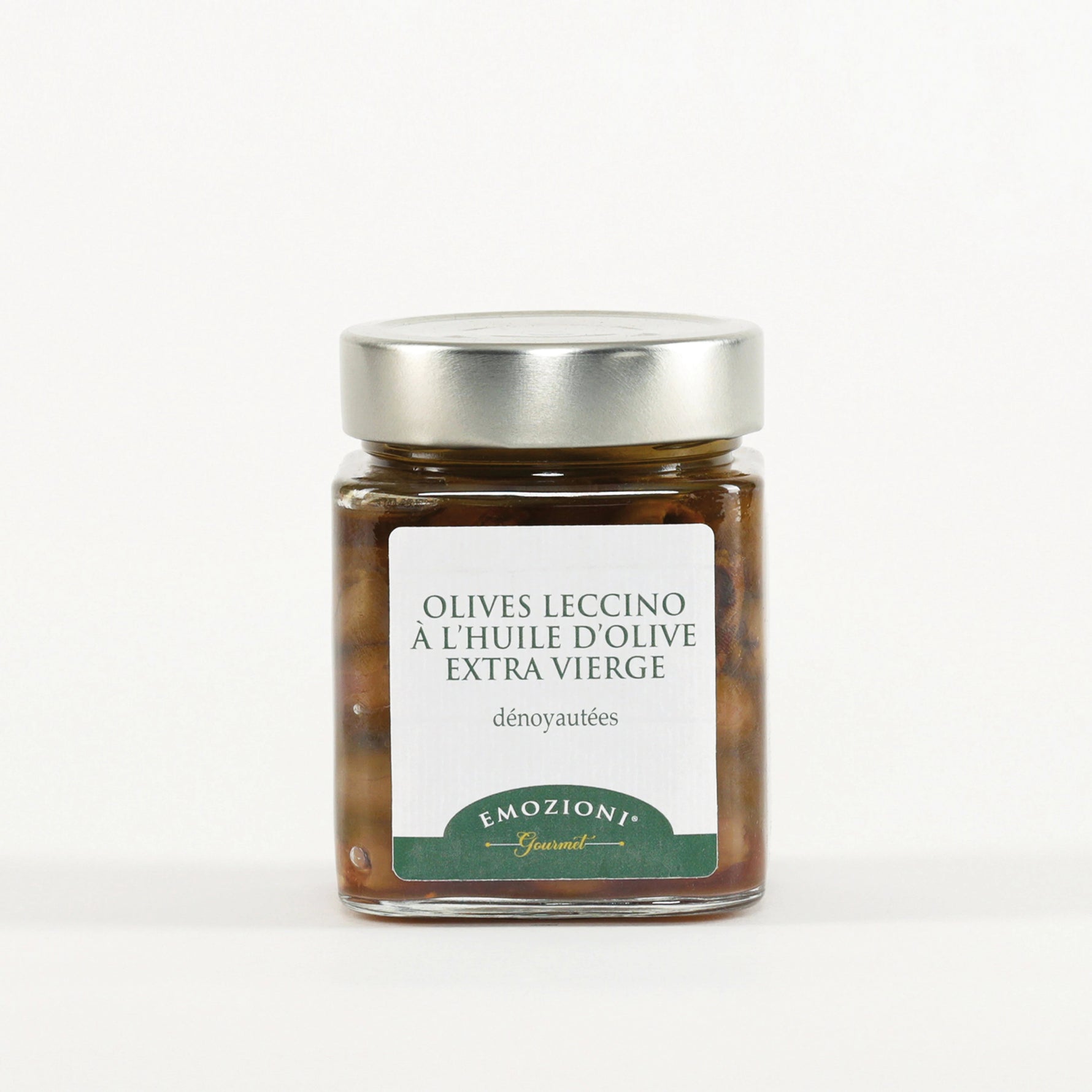 Olives leccino dénoyautées à l'huile d'olive extra vierge - 280 g - Emozioni Gourmet