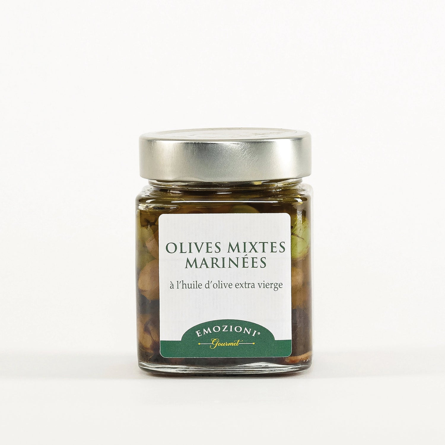 Olives mixtes marinées à l'huile d'olive extra vierge - 280 g - Emozioni Gourmet